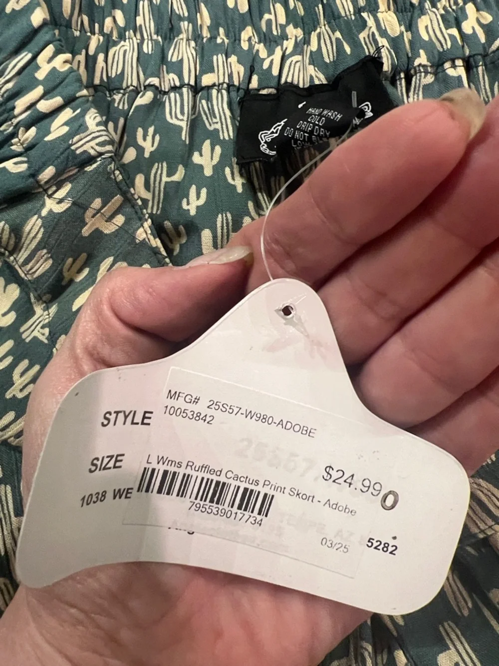 Angie Teal Cactus Print Ruffle Skort - Picture 2 of 5